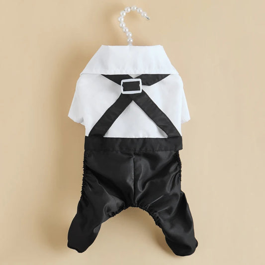 Formal Tuxedo Onesie for Cats and Small Dogs with Bow Tie