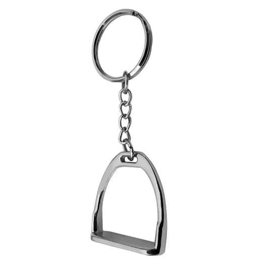 Silver Stirrup Keyring for Horse Lovers - Metal Keychain Ornament