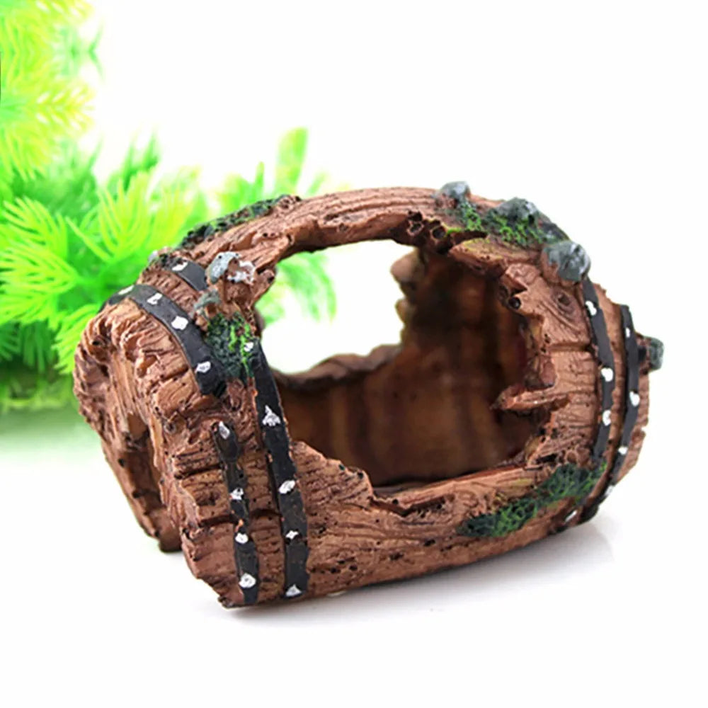 Artificial Barrel Cave Aquarium Decoration for Fish Tanks