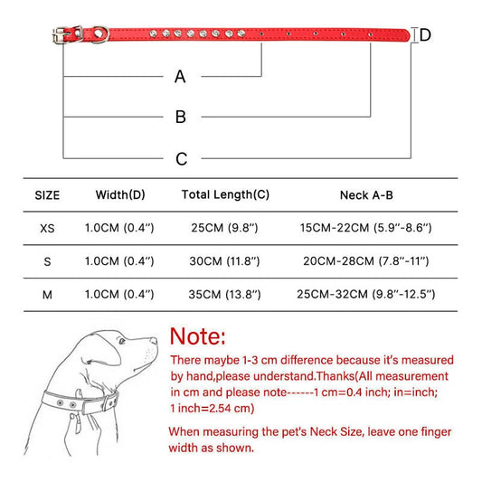 Rhinestone Cat Collar and Leather Dog Neck Strap