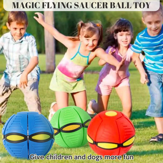 Durable Elastic Flying Saucer Ball for Dogs and Kids Outdoors