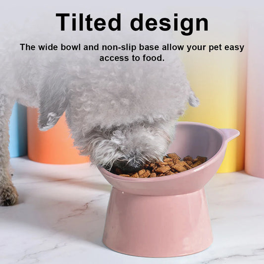 Ergonomic Tilted Cat Food Bowl for Flat-Faced Cats