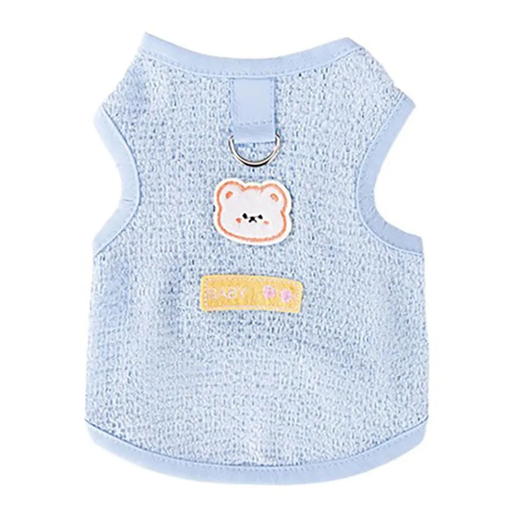 Breathable Summer Dog Tank Top with Bear Patch