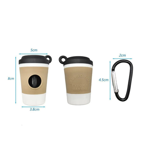 Coffee Cup-Shaped Dog Poop Bag Dispenser for Walks