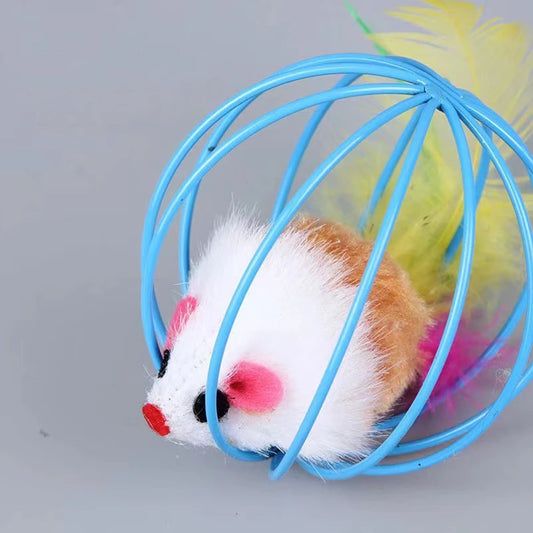 Plush Colorful Mouse Toy Ball for Cats and Kittens