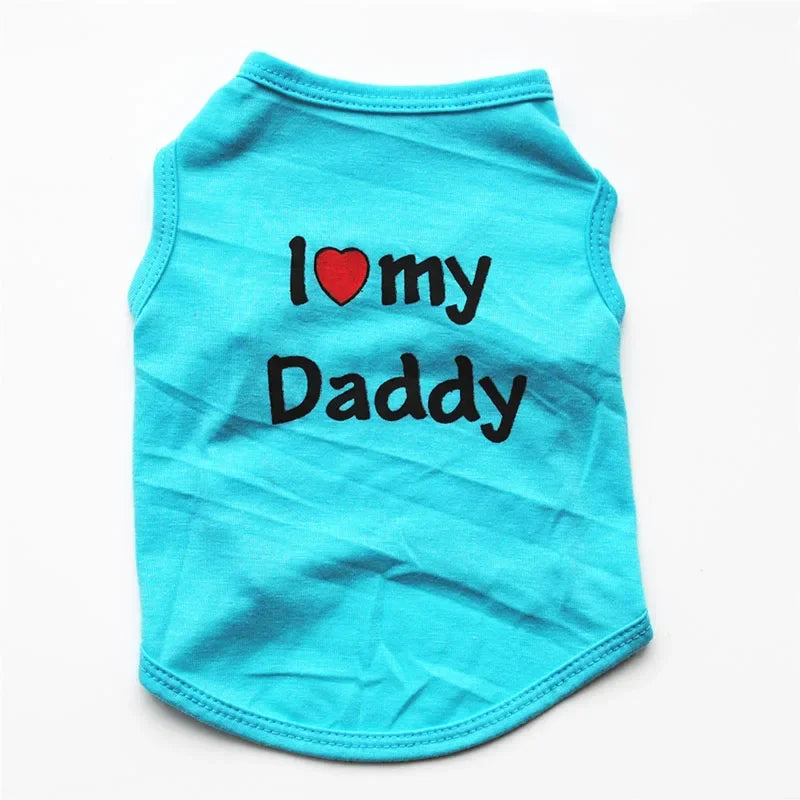 I Love Mommy & Daddy Cat Vest Tee Shirt for Kittens