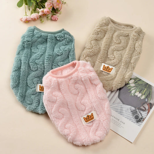 Warm Fleece Pet Sweater for Small Dogs and Cats
