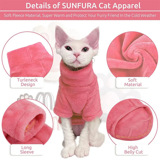 Warm Turtleneck Sweater for Sphynx Cats and Small Dogs