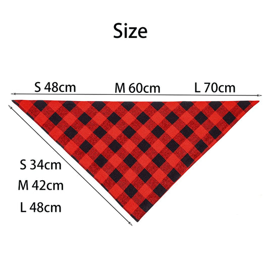Plaid Cotton Bandana for Medium to Large Dogs