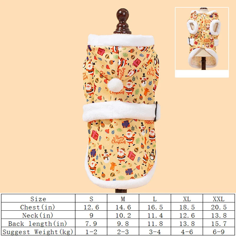 Cozy Cartoon Christmas Pet Clothes for Cats and Dogs