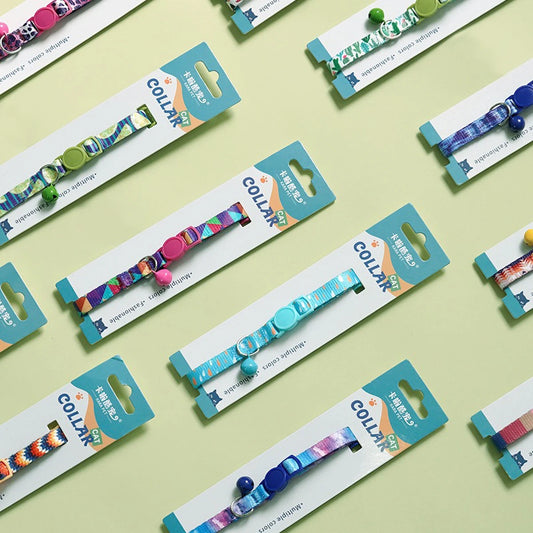 Adjustable Soft Nylon Cat Collar with Small Bell 15-30cm