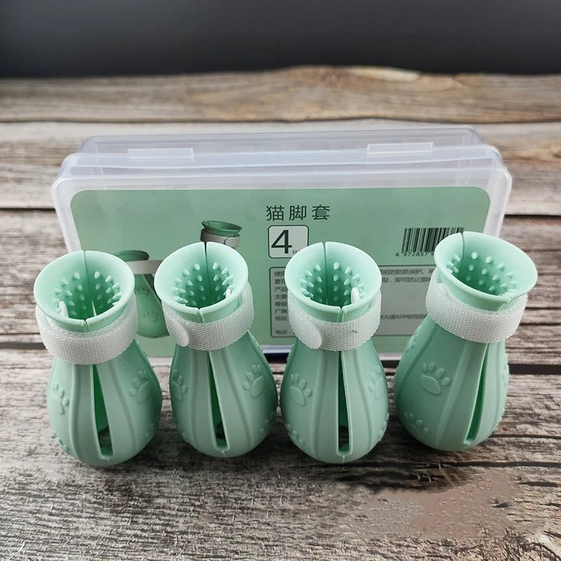 Adjustable Anti-Scratch Cat Bath Shoes for Nail Protection