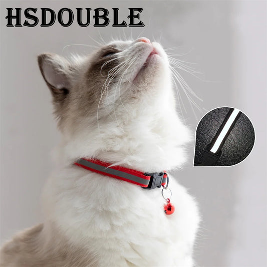 Adjustable Reflective Collars with Bells for Cats and Small Dogs