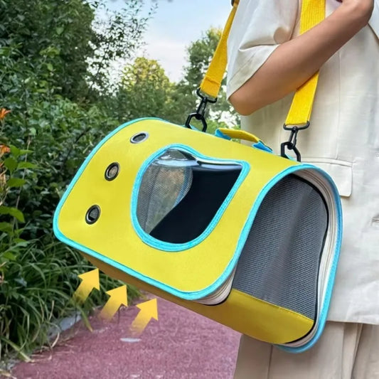 Cat Travel Backpack with Mesh Window - Foldable Carrier Tote
