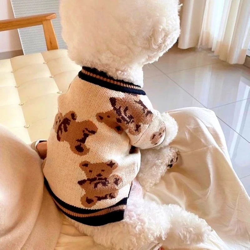 Striped Cardigan Sweater for Small Dogs and Cats