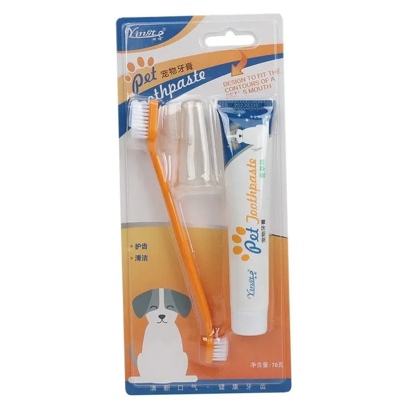 Dog Toothbrush and Toothpaste Kit for Gum Care and Plaque Control
