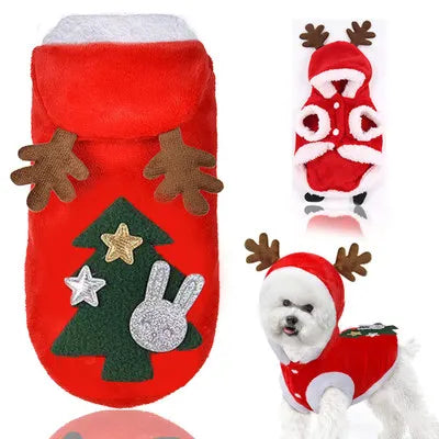 Winter Santa Coat for Small Dogs and Cats – Warm Festive Outfit