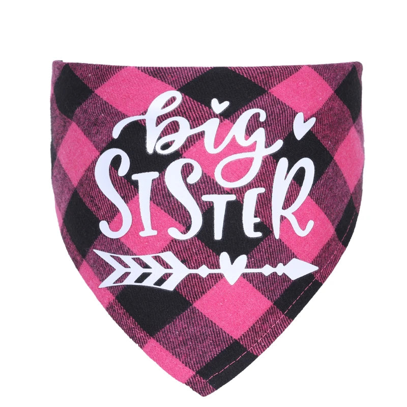 Big Brother Plaid Dog Bandana for Pregnancy Announcements