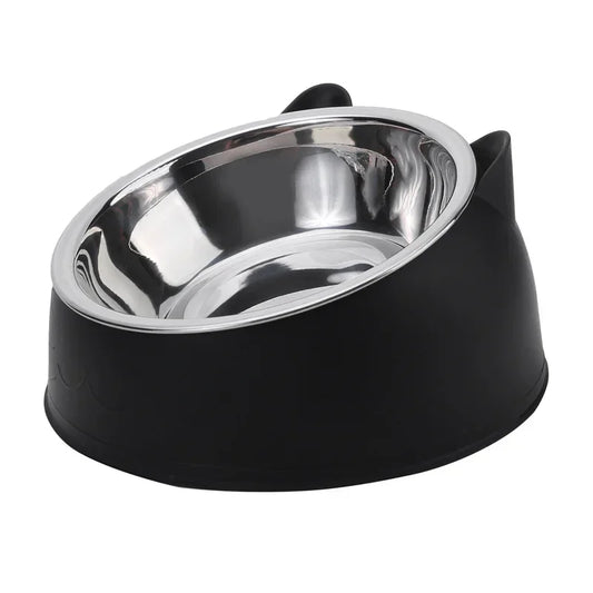 Inclined Stainless Steel Cat and Dog Feeding Bowl
