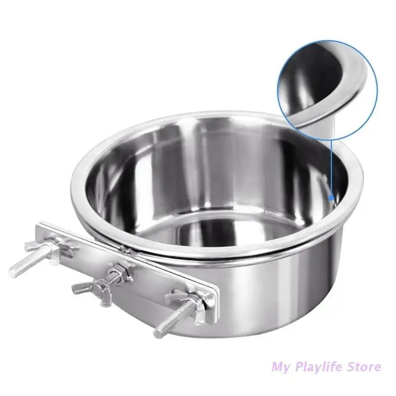 Hanging Stainless Steel Dog and Cat Food Water Bowls