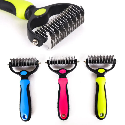 Double-Sided Knot Comb for Dogs and Cats
