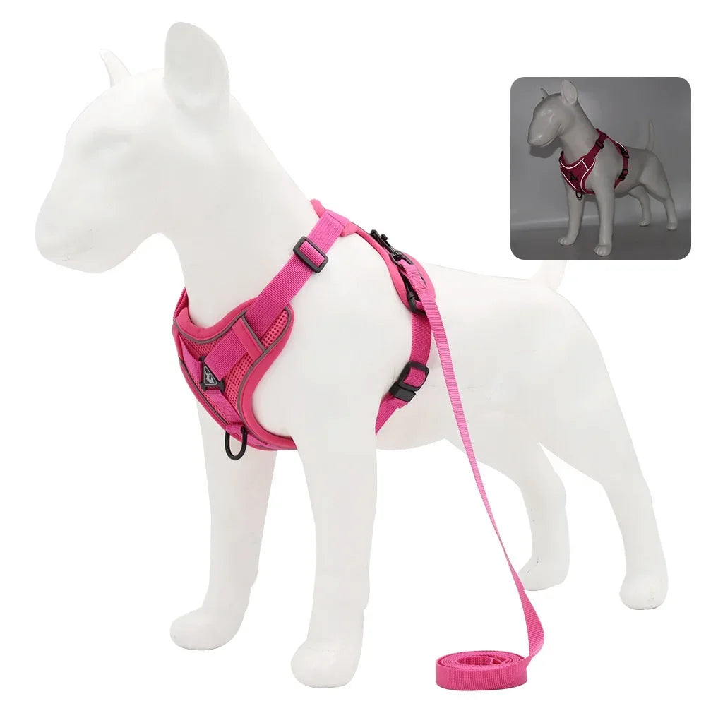 Adjustable No-Pull Dog Harness with 1.5m Leash Set