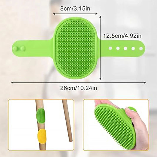 Adjustable Rubber Grooming Brush for Dogs and Cats