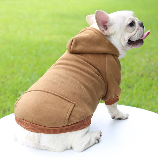 Warm Hooded Sweater for Small Dogs - Autumn & Winter Wear