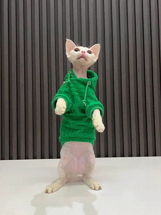 Sphynx Cat Turtleneck Sweater Coat for Warmth and Comfort