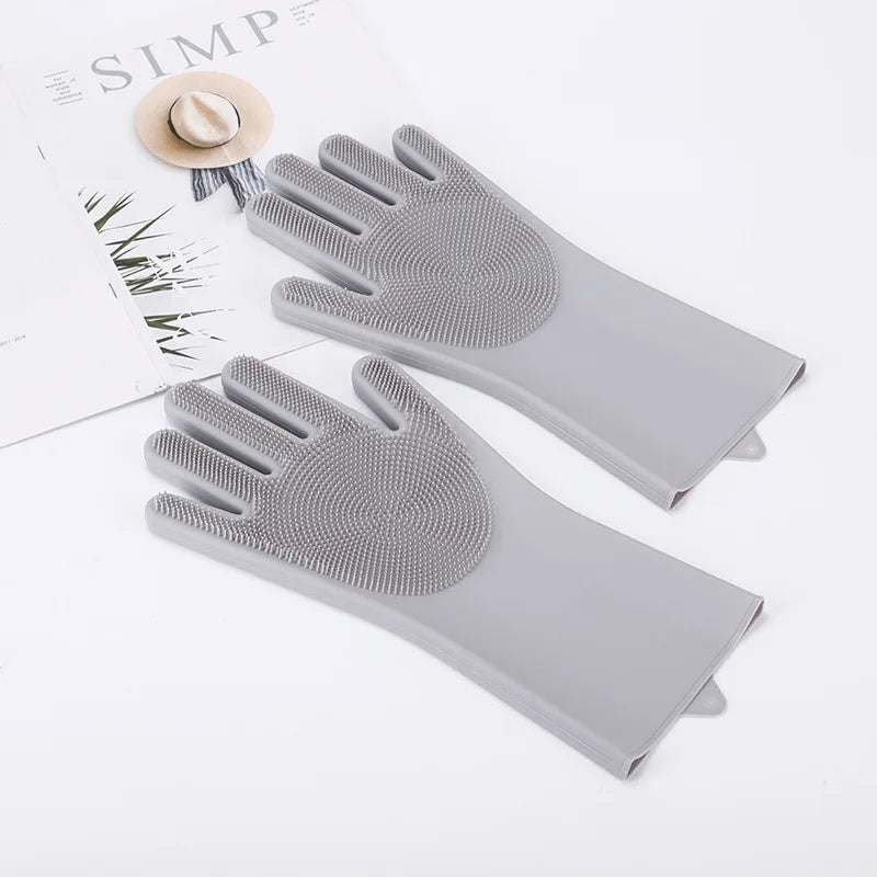 Silicone Bath Gloves and Scrub Brush for Dogs