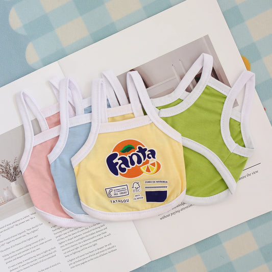 Spring/Summer Cat and Dog Vest with Cute Soda Print