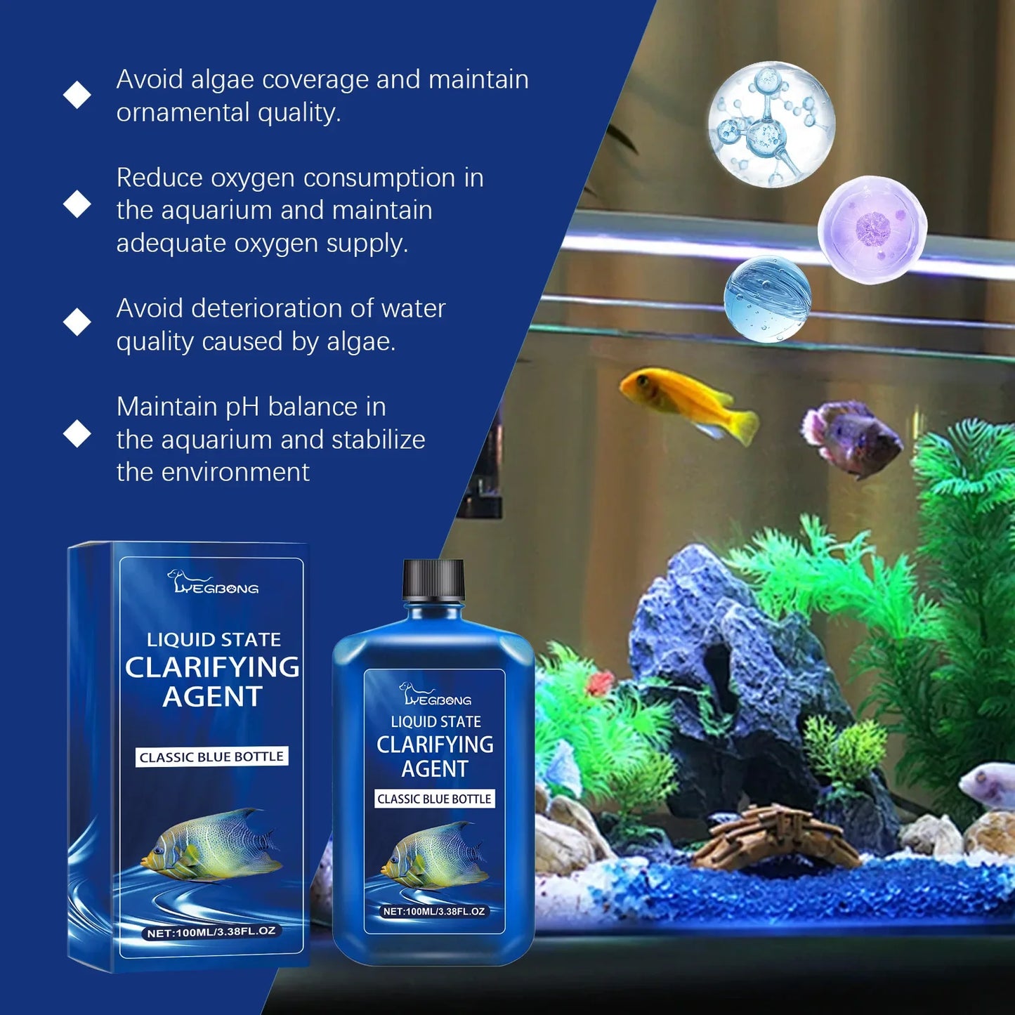 Aquarium Gravel Cleaner and Water Clarifier Solution