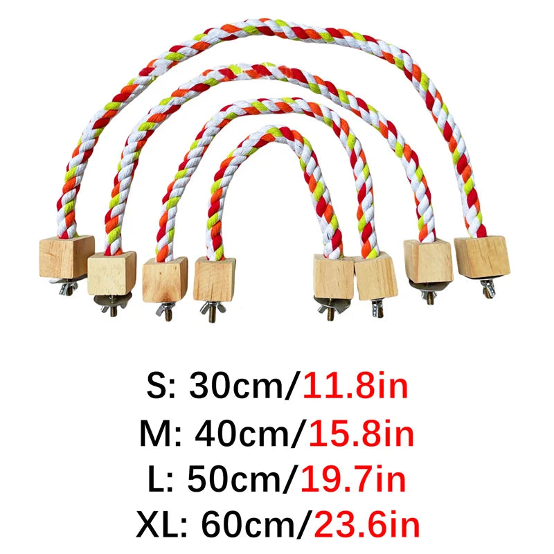 Colorful Cotton Rope Swing Toys for Parrots and Birds