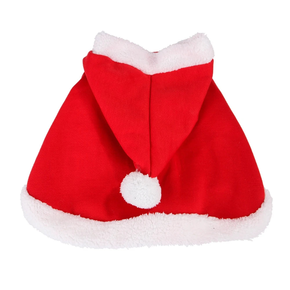 Christmas Santa Dog Hoodie Coat for Small Pets