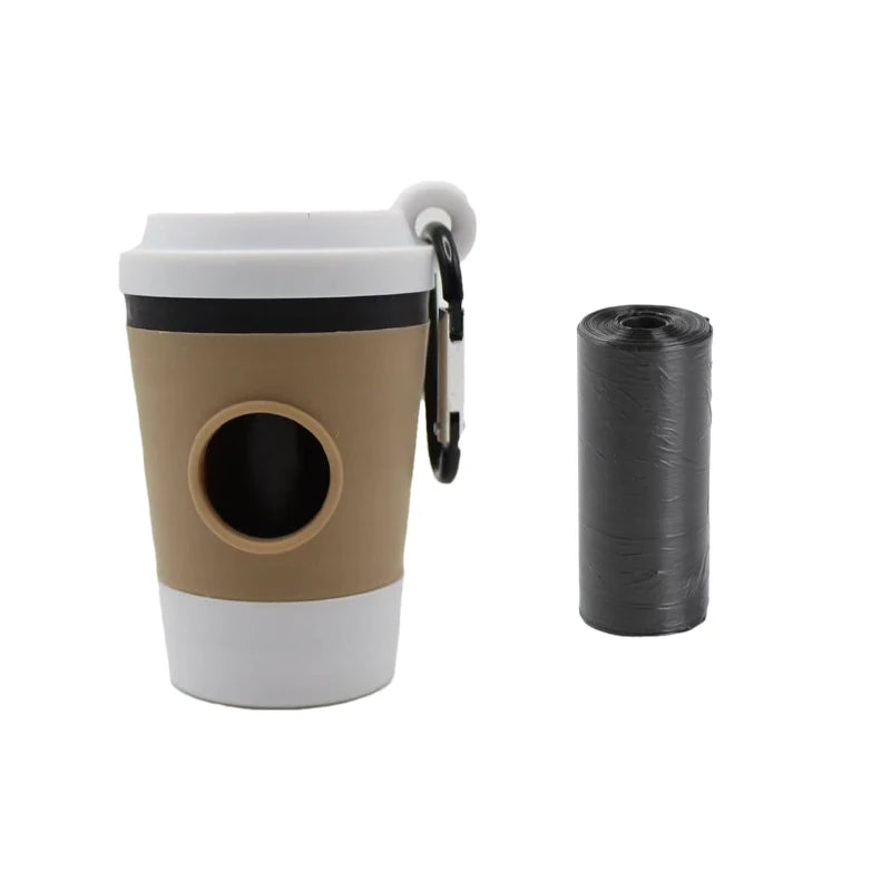 Coffee Cup-Shaped Dog Poop Bag Dispenser for Walks