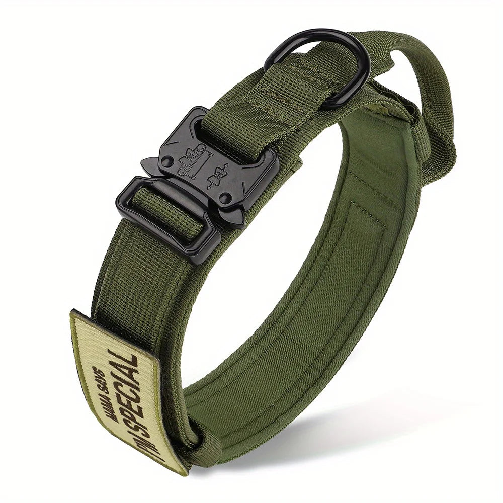 Tactical Dog Collar with Handle for Medium and Large Dogs