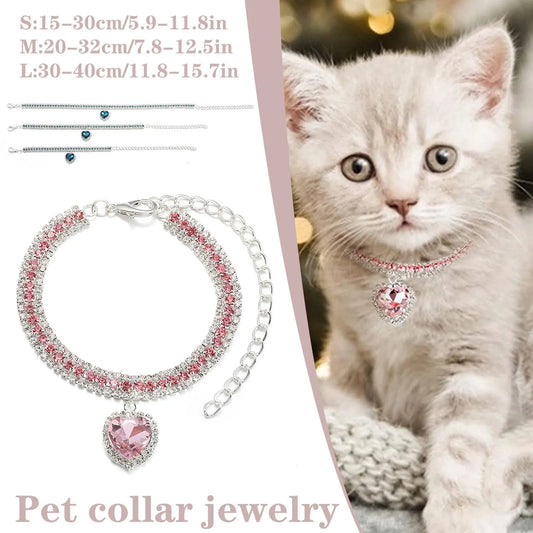 Rhinestone Crystal Pet Collar for Dogs and Cats