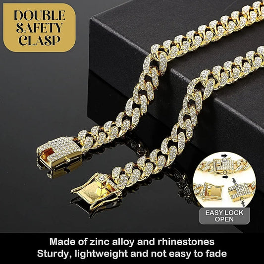 Gold Metal Dog Chain Collar for Small to Large Pets