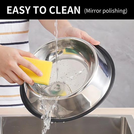 Stainless Steel Pet Feeding Bowl for Dogs and Cats - 6 Sizes