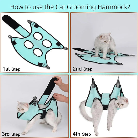 Pet Cat Dog Grooming Hammock for Nail Trimming and Care