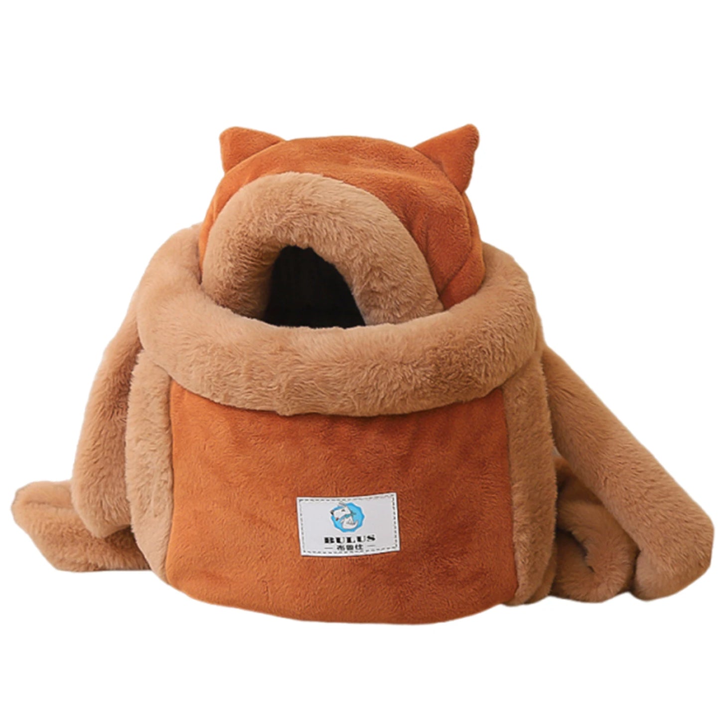 Warm Plush Cat Backpack Carrier for Travel and Outdoor Use