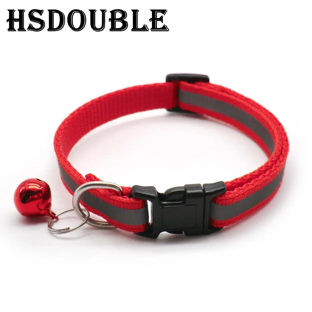 Adjustable Reflective Collars with Bells for Cats and Small Dogs