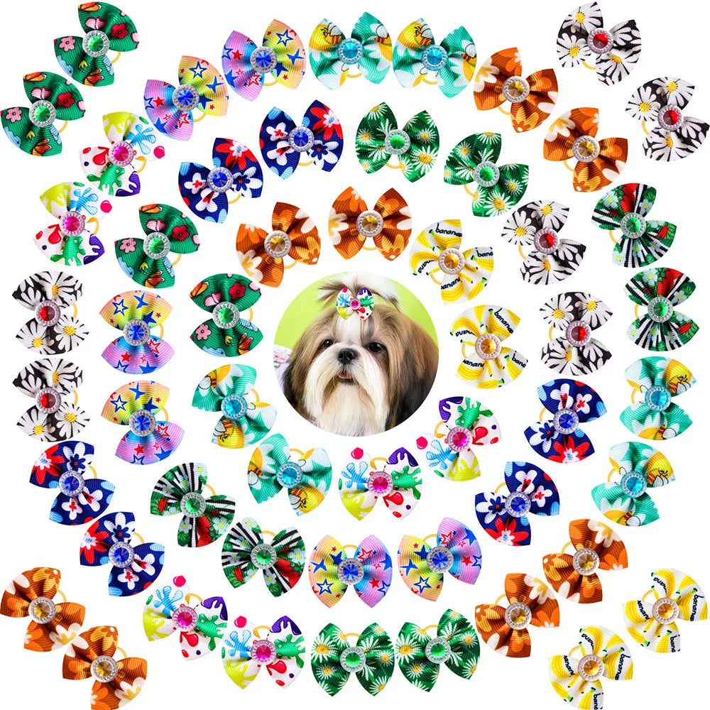Pet Hair Bows for Dogs and Cats - Stylish Grooming Accessories