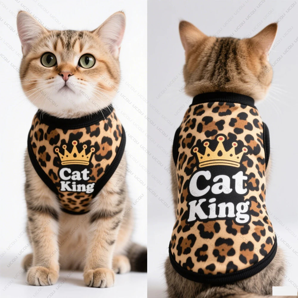 Leopard Print Cat Vest for Summer Style and Comfort