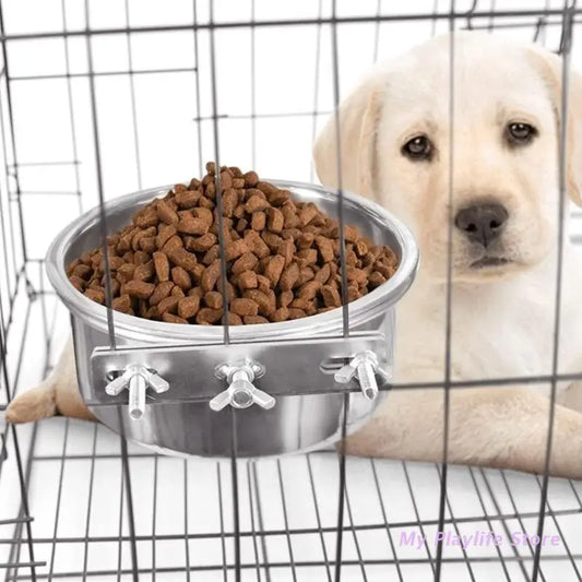 Hanging Stainless Steel Dog and Cat Food Water Bowls