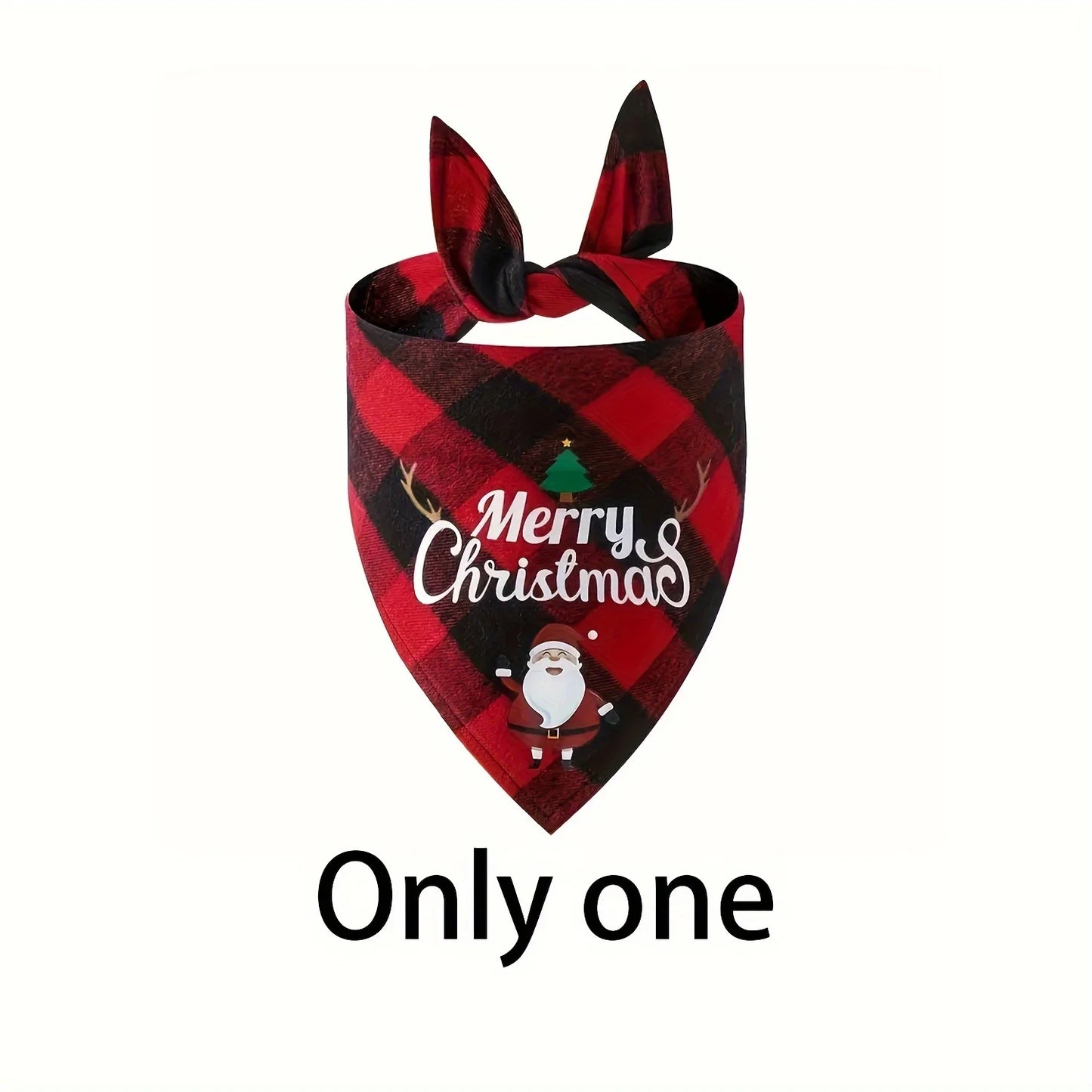 Santa & Snowman Holiday Dog Bandana - Adjustable Polyester