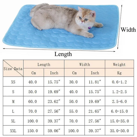 Breathable Cooling Mat for Cats and Puppies - Pet Bed Blanket