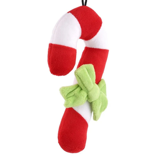 Candy Cane Dog Chew Toy - Interactive Bite Training Tool
