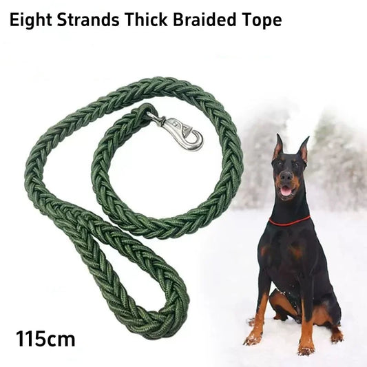 Nylon Braided Dog Leash for Large Breeds - Heavy Duty Walking Rope