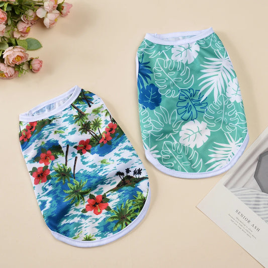 Summer Island Print Vest for Small Dogs and Cats